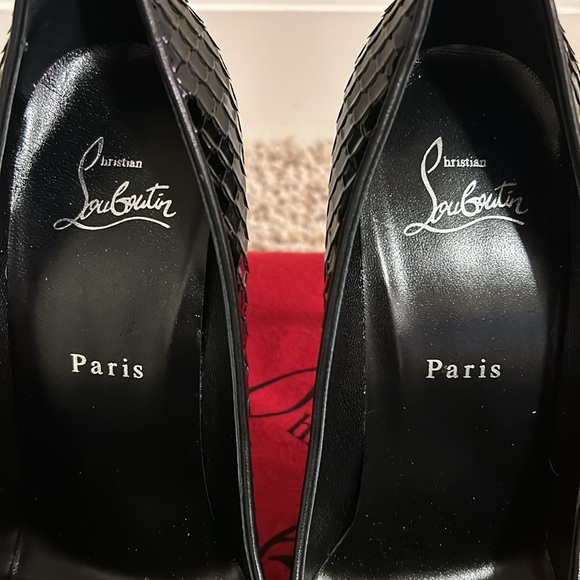 AUTHENTIC Christian Louboutin Kate 100 Heels- Patent Bird Heels - Picture 3 of 13